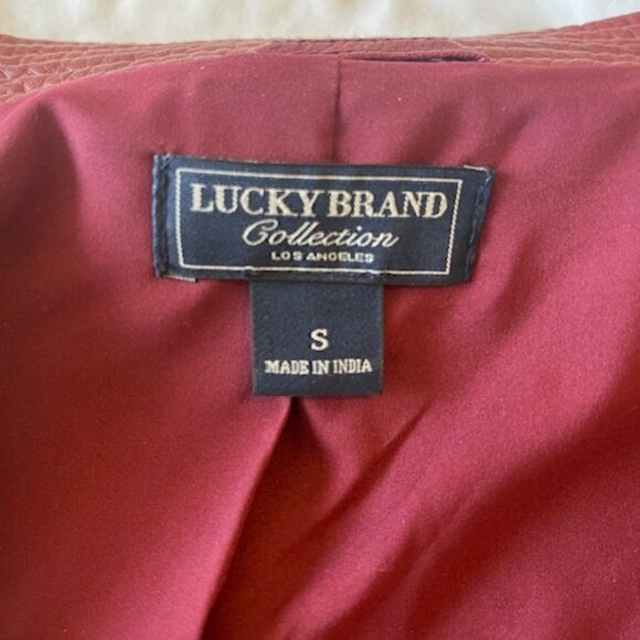 Lucky Brand Red Lamb Leather Jacket – Women’s S - Picture 7 of 8